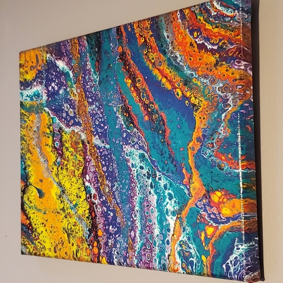 Acrylic Fluid Art on Canvas - Picture 2 of 3